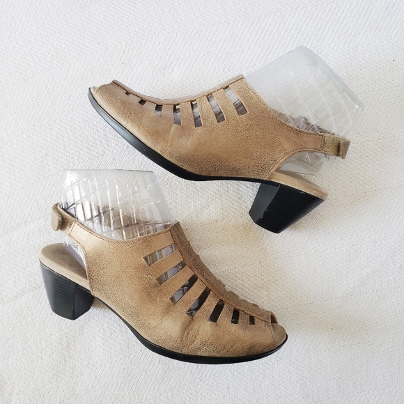 Munro Abby Heeled Sandal Rose Gold Size 8 Comfort - Picture 3 of 8